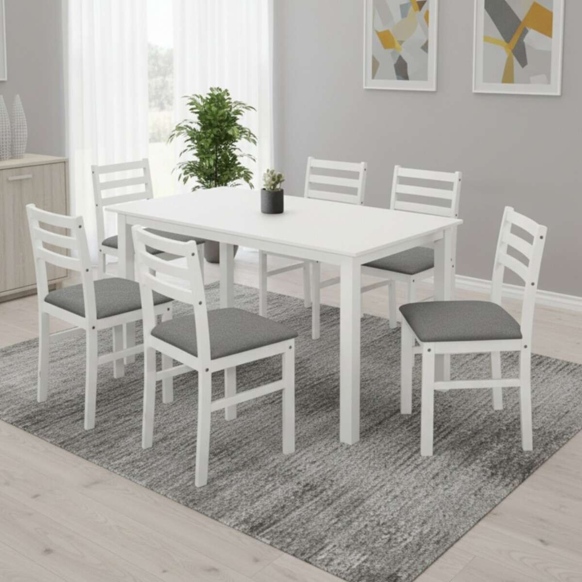 Juego de Comedor 6 sillas New Starter - Blanco 