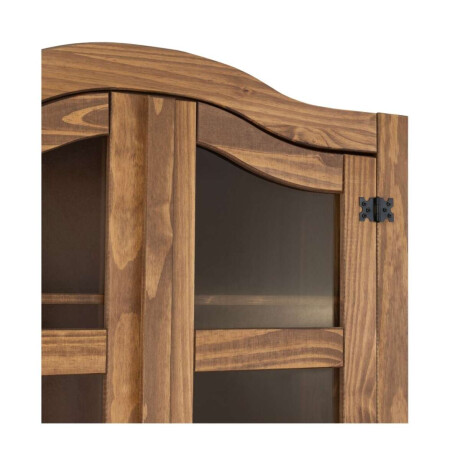 Cristalero 4 Puertas Madera Maciza Linea Mexicana Nogal