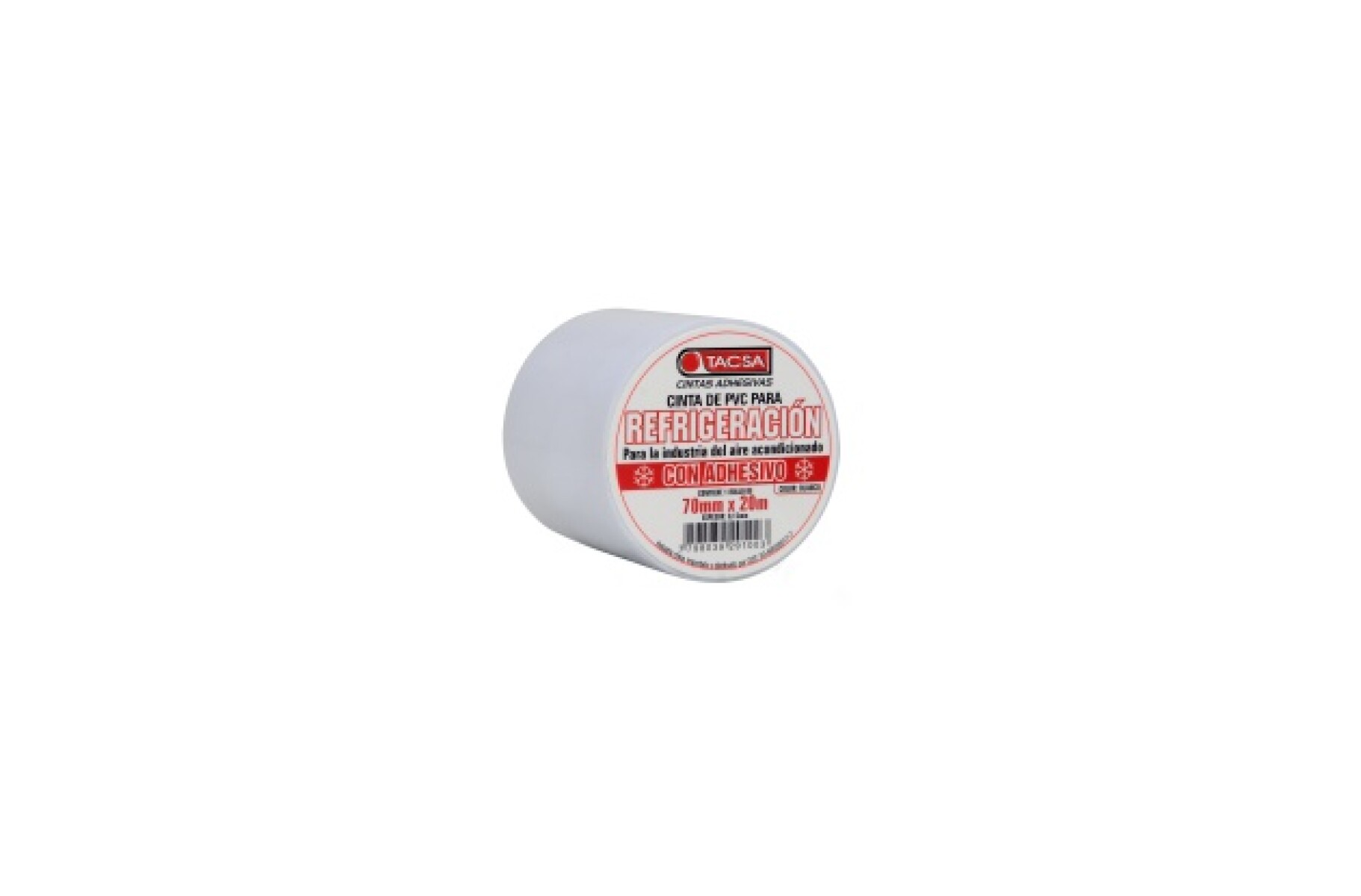 CINTA DE PVC PARA REFRIGERACION CON ADHESIVO 20M X 70MM 