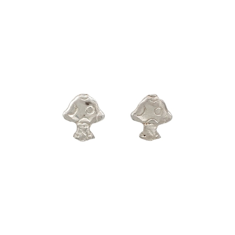 Caravanas Hongo-Plata 925-Sin piedra-CA3536 sinpiedra