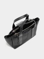 Bolso Tote Con Textura negro