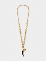 Collar Largo Con Colgante Efecto Carey marron