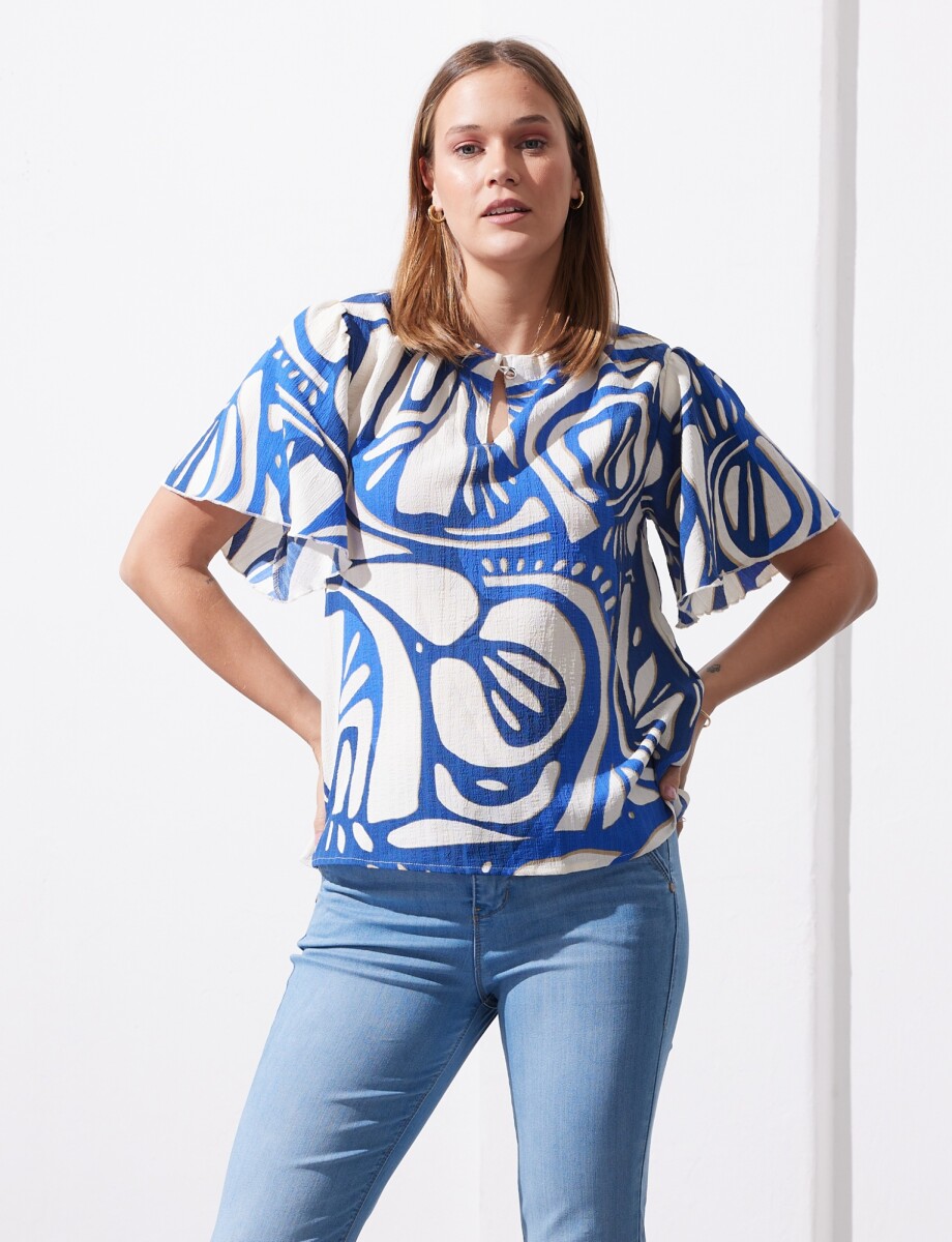 Blusa Print - Royal/multi 