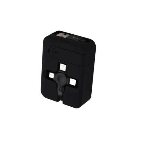 CABLE DE CARGA 3 EN 1 CON SOPORTE PARA CELULAR 70*50*22MM NEGRO
