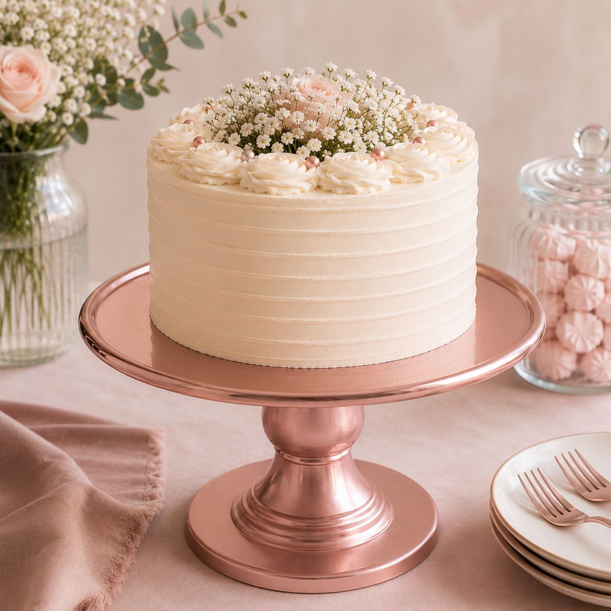 Soporte de Torta 22cm x15 cm - Rosa Oro 