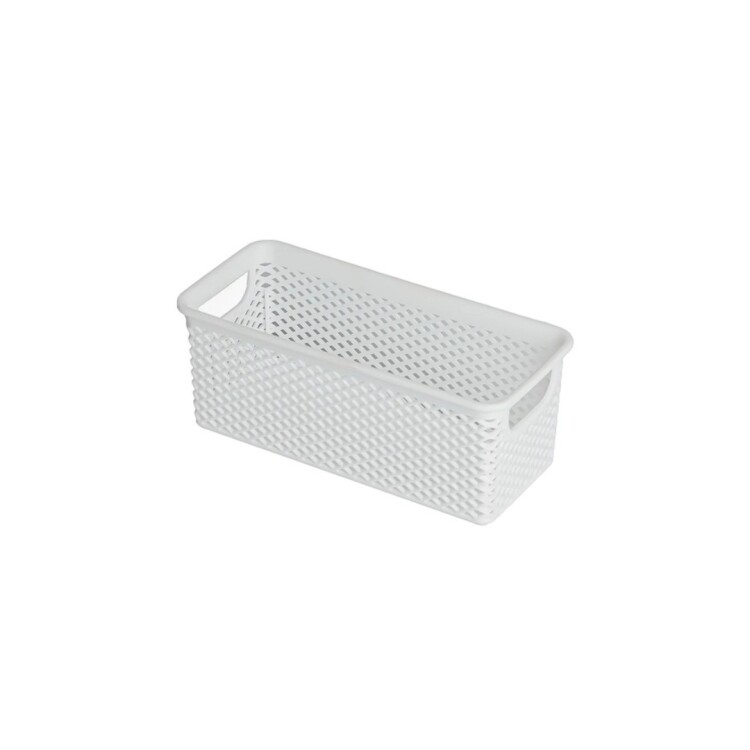 CANASTO ORGANIZADOR RECTANGULAR 20X9X8CM Blanco