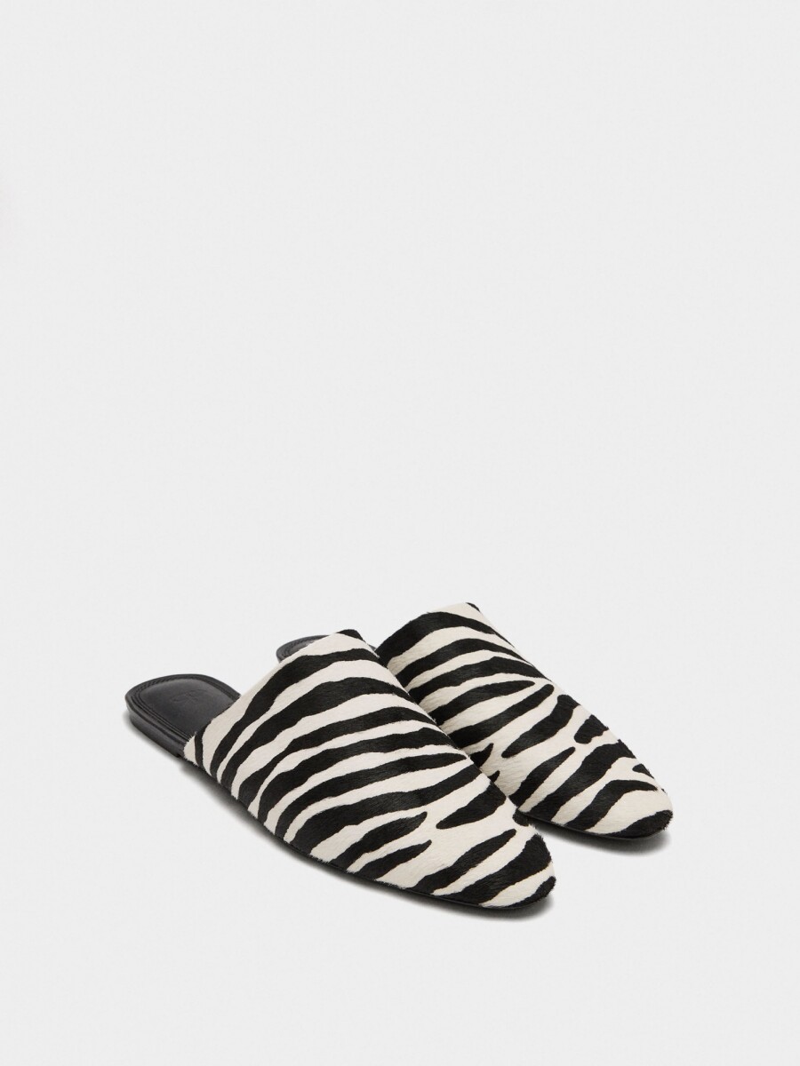Zapatos De Piel Destalonados Estampado Animal multicolor