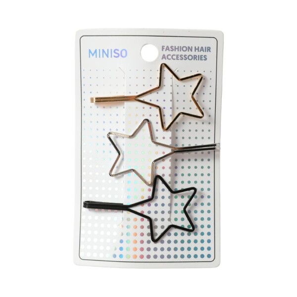 Clip cabello estrella 3pcs negro