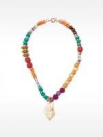 Collar De Cuentas Colgante Concha multicolor
