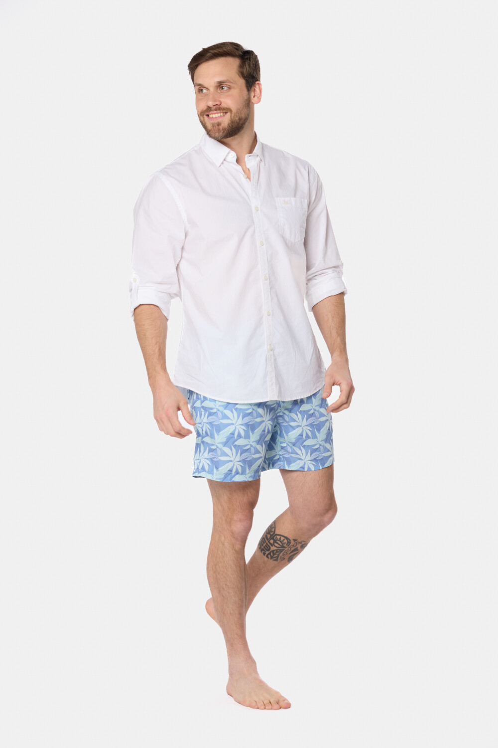 SHORT DE BAÑO ESTAMPADO Azul