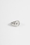 Anillo acero sello cora plateado