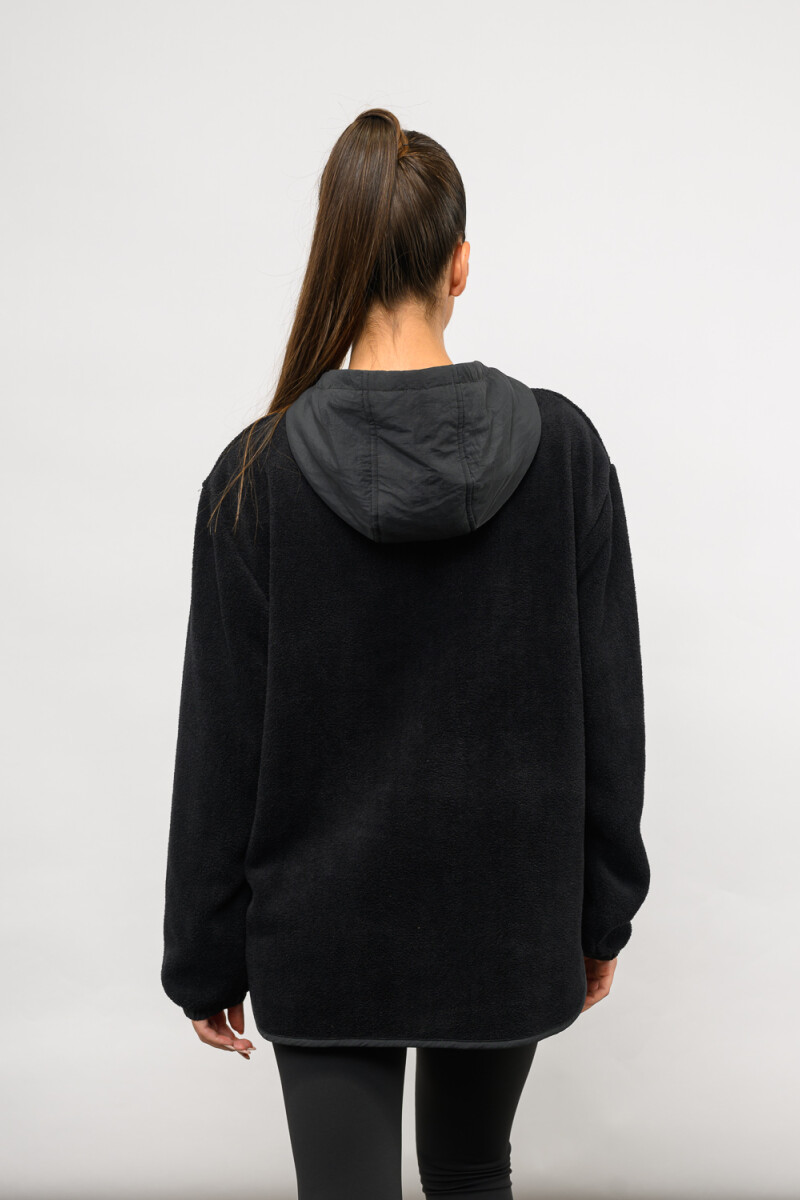 Buzo medio cierre ámbar Negro