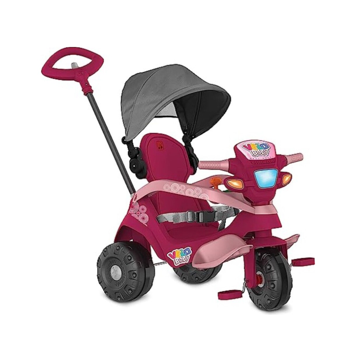 Triciclo A Pedal Y Paseo Velobaby Rosado 357 
