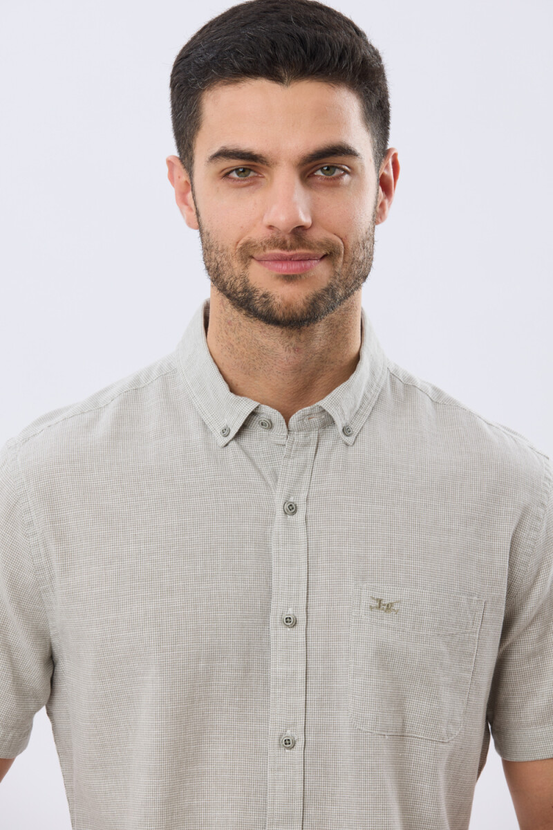 CAMISA CUADROS DE LINO - Verde 
