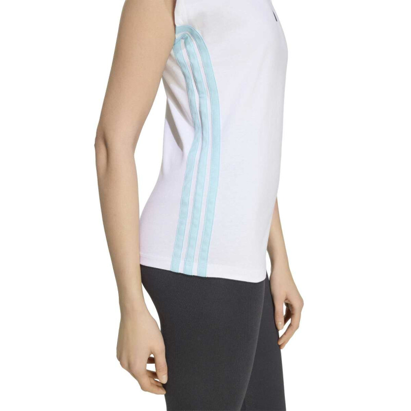 REMERA ADIDAS W 3S T WC MUJER KD9444 Blanco-celeste