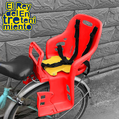 Silla Asiento Trasero P/ Bicicleta Bebe Niño Cinturón Rojo