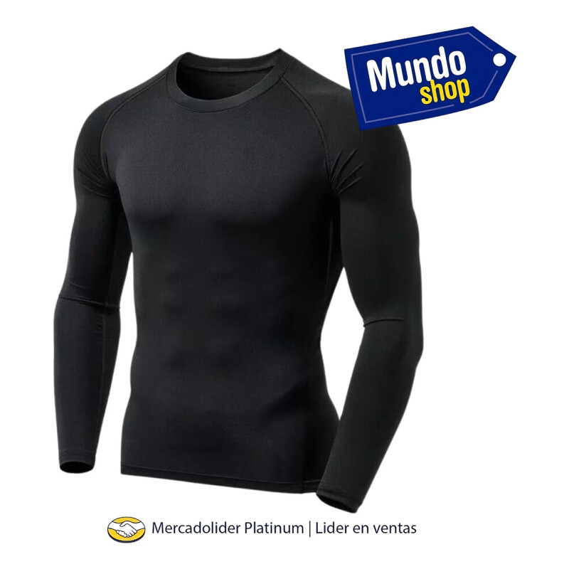 Camiseta Remera Termica Deportiva Manga Larga Entrenamiento Negro
