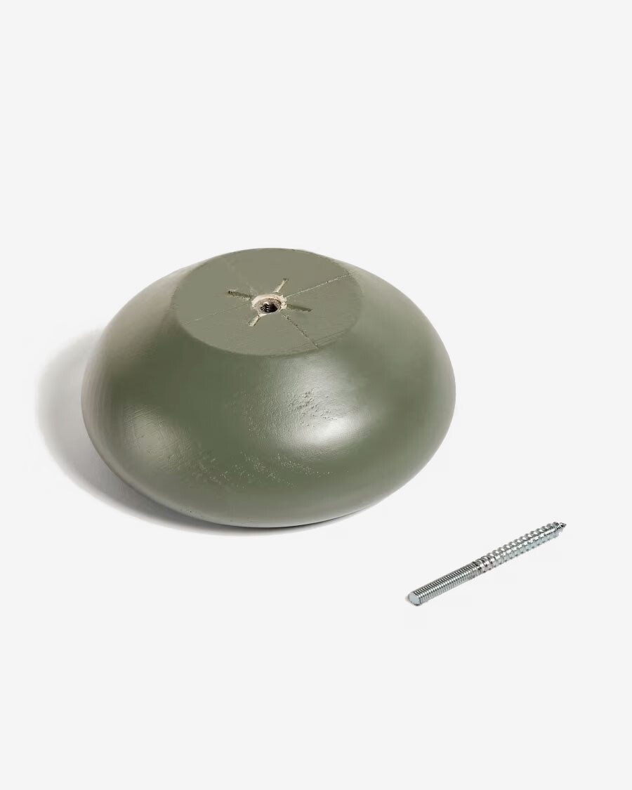 Set Nadue de 3 colgadores de madera maciza de haya con acabado verde