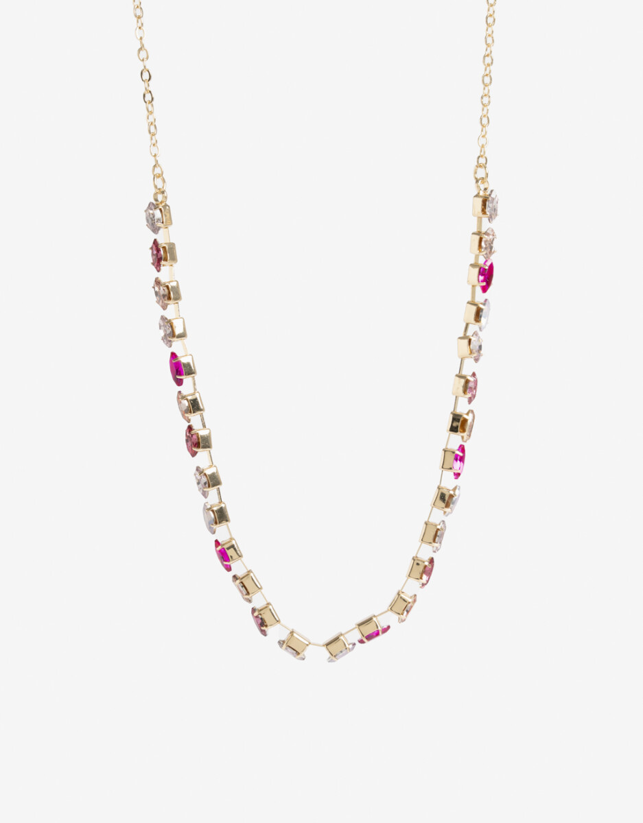 Collar Corto Strass Multicolor 