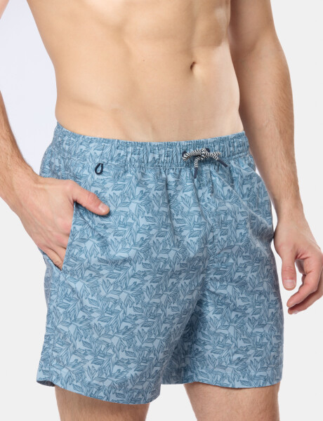 SHORT DE BAÑO ESTAMPADO Azul