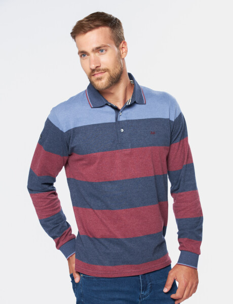 REMERA POLO RAYADA Bordo