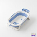Set Bañito Plegable + Soporte Para Bebé Bañera Rígida Celeste