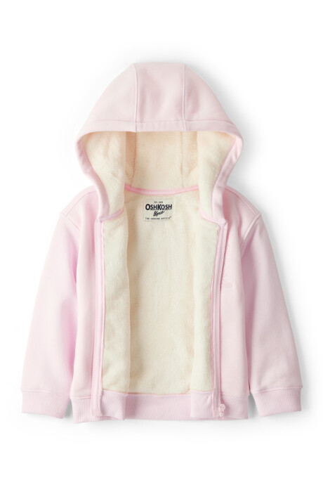 Campera de algodón, con forro polar y logo Sin color