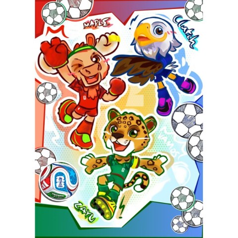 Láminas Mundial Mascotas Fondo - Rect