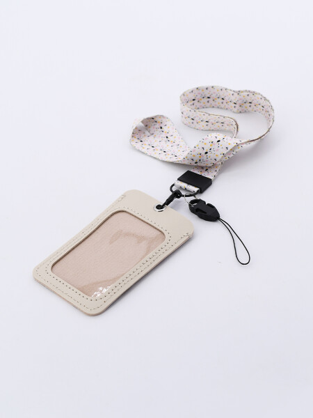 TARJETERO ESTAMPADO CON CINTA BEIGE (V)