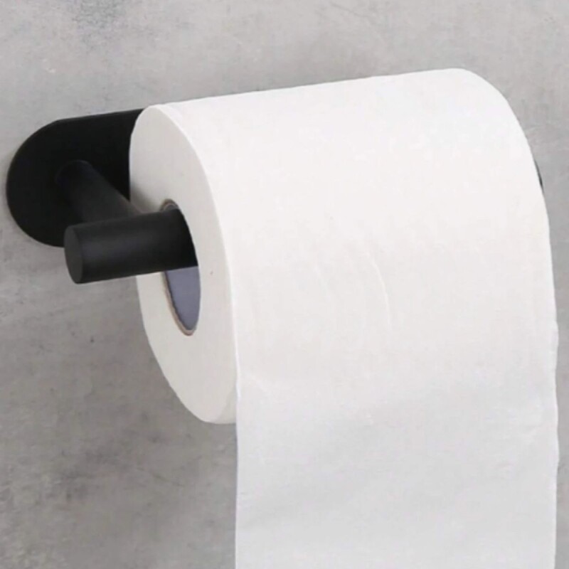 Portarollo papel higienico adhesivo para bano - Negro mate Portarollo Papel Higienico Adhesivo Para Bano - Negro Mate
