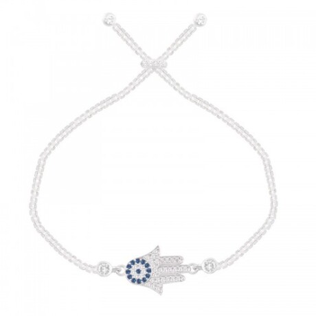 Pulsera de plata 925 con circonias, MANO DE FATIMA. Pulsera de plata 925 con circonias, MANO DE FATIMA.