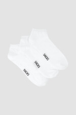 Pack x 3 medias cortas de algodón lisas Blanco