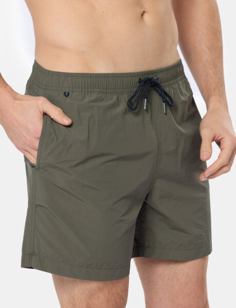 SHORT DE BAÑO LISO Verde Oscuro
