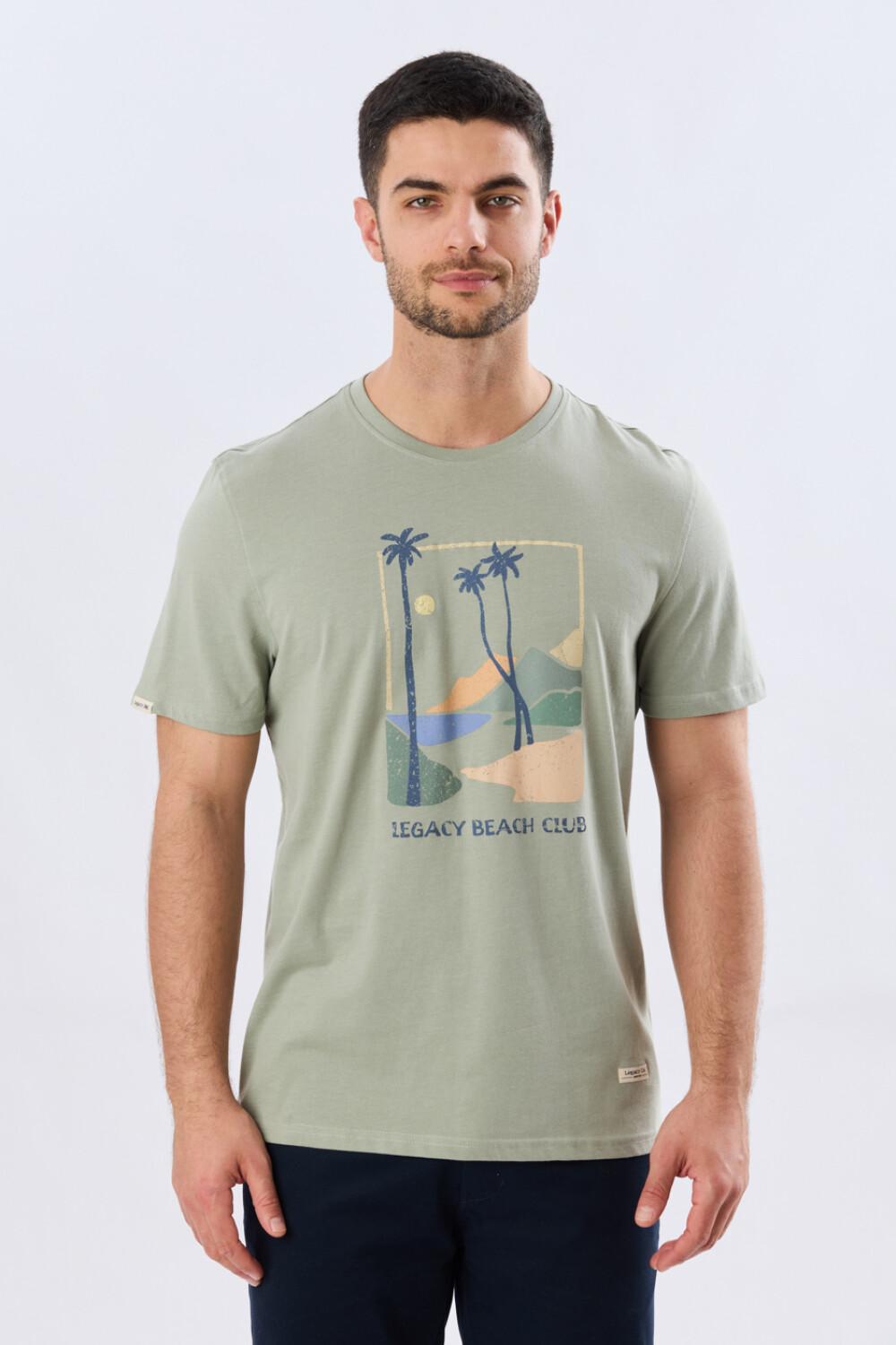REMERA ESTAMPADA DE ALGODÓN Pistacho