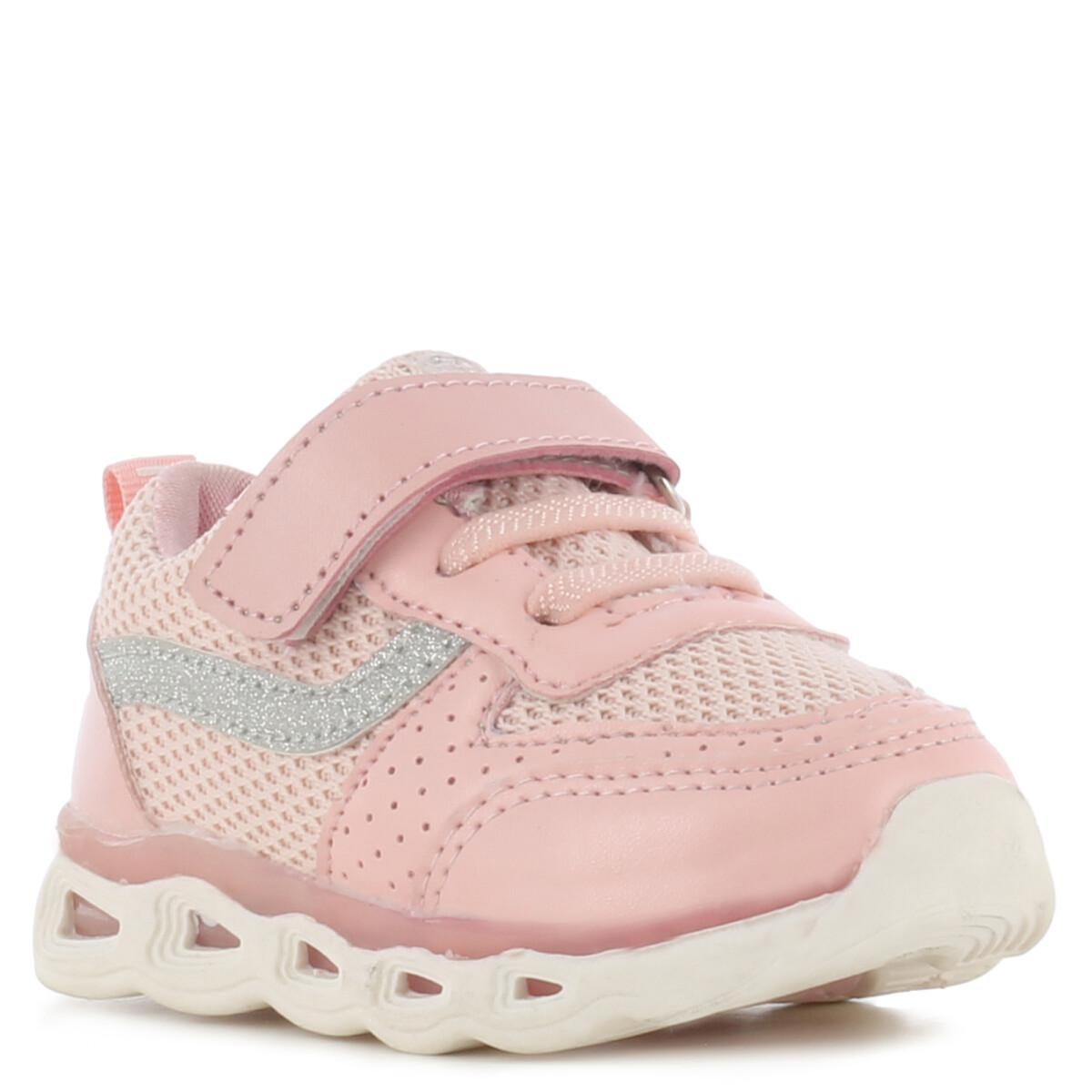 Championes de Niña Push con velcro y glitter NINA - Rosado 