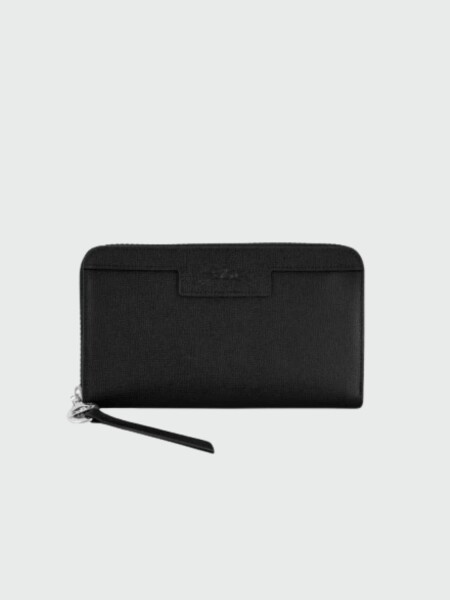 Longchamp -Billetera clásica con solapa, Calvalcade Negro