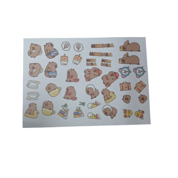 Stickers capibara 40pcs diseño 4