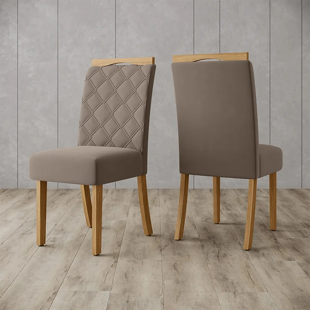 Juego de comedor mesa en madera maciza - 6 sillas tapizadas Juego de comedor mesa en madera maciza - 6 sillas tapizadas