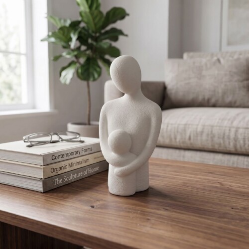 Adorno Decorativo de Cerámica Padre e Hijo