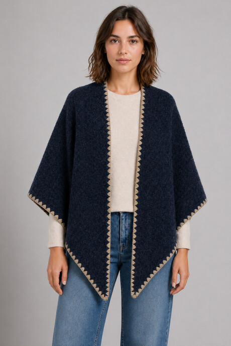 Ruana triángulo Iris Azul marino