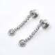 Caravanas En Oro 18K Blanco Y Brillantes Caravanas En Oro 18K Blanco Y Brillantes