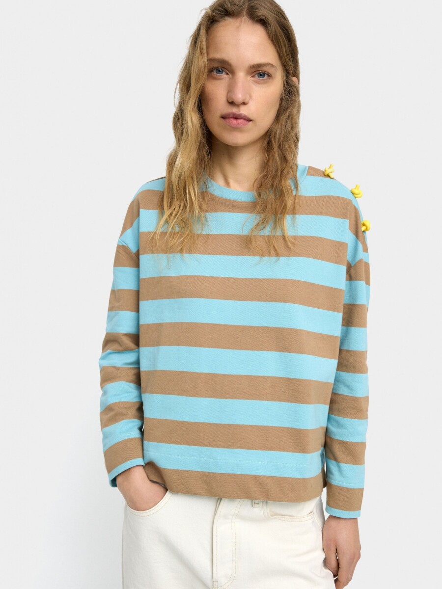 Sudadera Con Rayas 100% Algodón multicolor