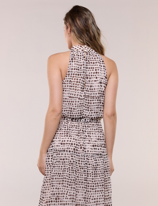 Vestido Maxi Lunares BEIGE/MULTI