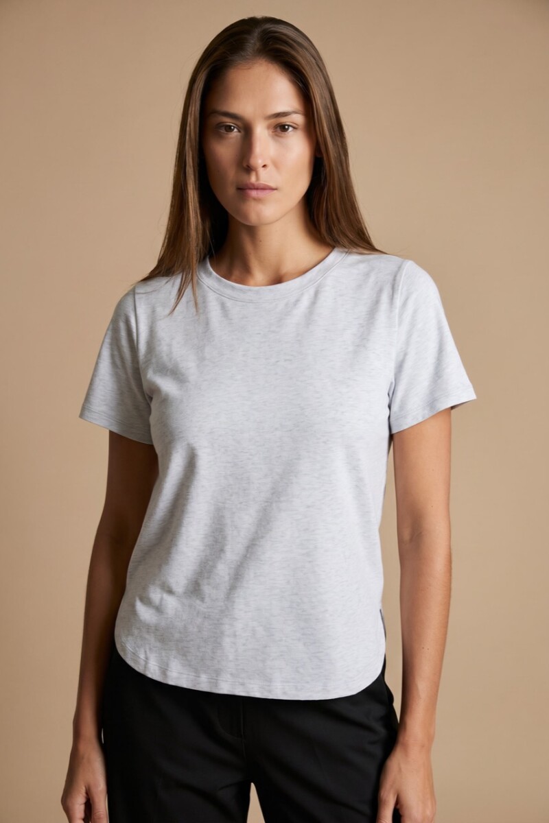 Remera Algodón Elastano Melange Gris Melange