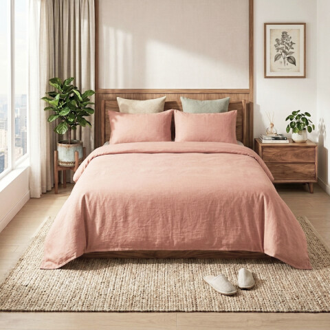 Juego De Sabanas 2 Plazas Toque Algodón Sommier Rosa Salmón Juego De Sabanas 2 Plazas Toque Algodón Sommier Rosa Salmón