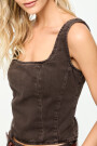 TOP DENIM RECORTES Canela