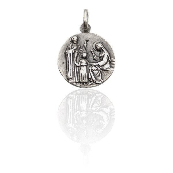 Dije Sagrada Familia-Plata 925 quemada-Sin piedra-CP3075 Sinpiedra