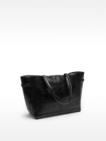 Bolso Shopper Efecto Craquelado negro