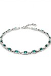 COLLAR BAÑADO EN PLATA DE LEY CON CRISTALES VERDES Colgante