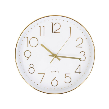Reloj de pared redondo blanco con dorado Reloj de pared redondo blanco con dorado